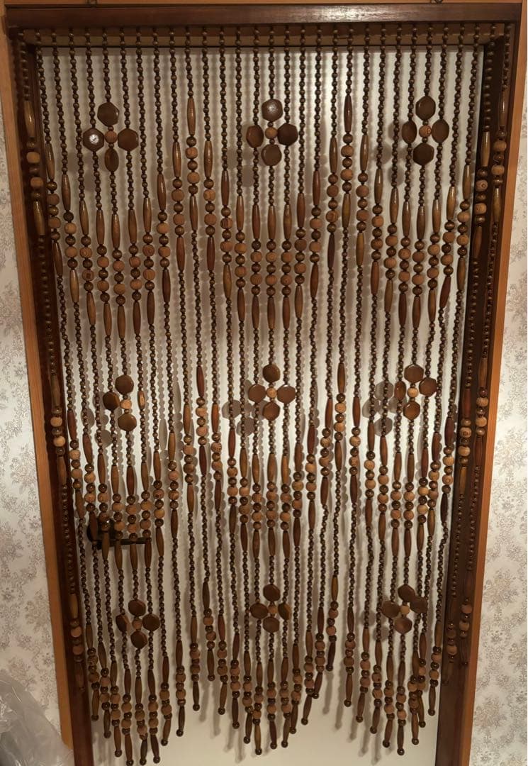 昭和レトロ！木製　ビーズのれん
