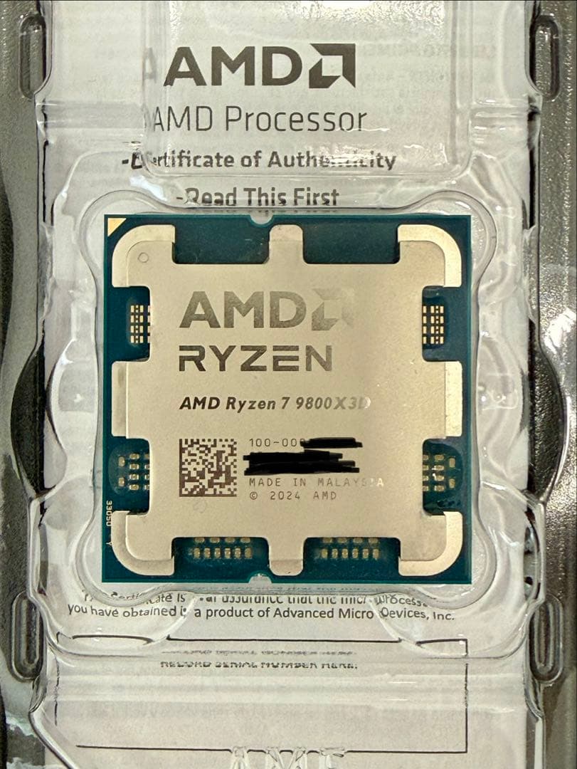 AMD Ryzen7 9800X3D BOX国内正規代理店購入品