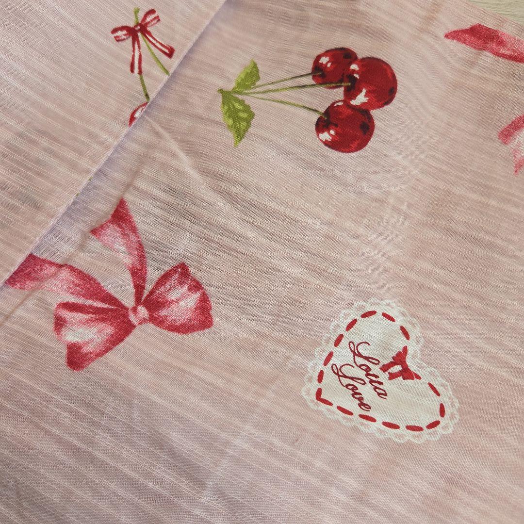 Ank Rouge チェリーリボン柄 浴衣　ピンク