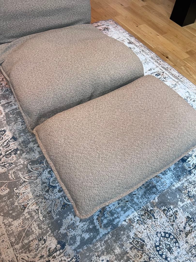 LDK　無印良品/ハイバックリクライニングソファ＆オットマン付き