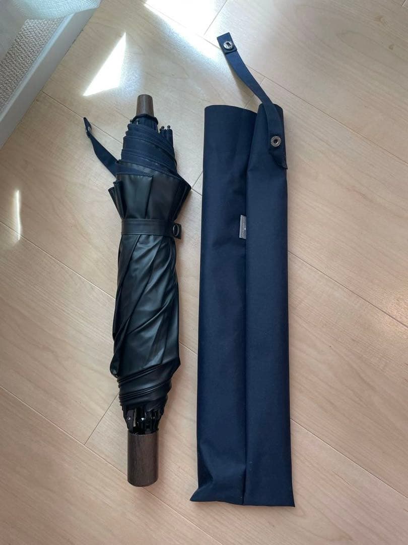 SUN BARRIER 100 折りたたみ日傘２段折 大判 / 無地　ネイビー