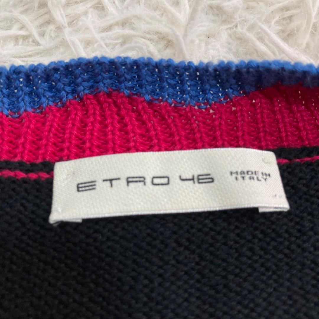 15102✨エトロ カシミヤ エンブロイダリー アップリケ シマウマ ニット