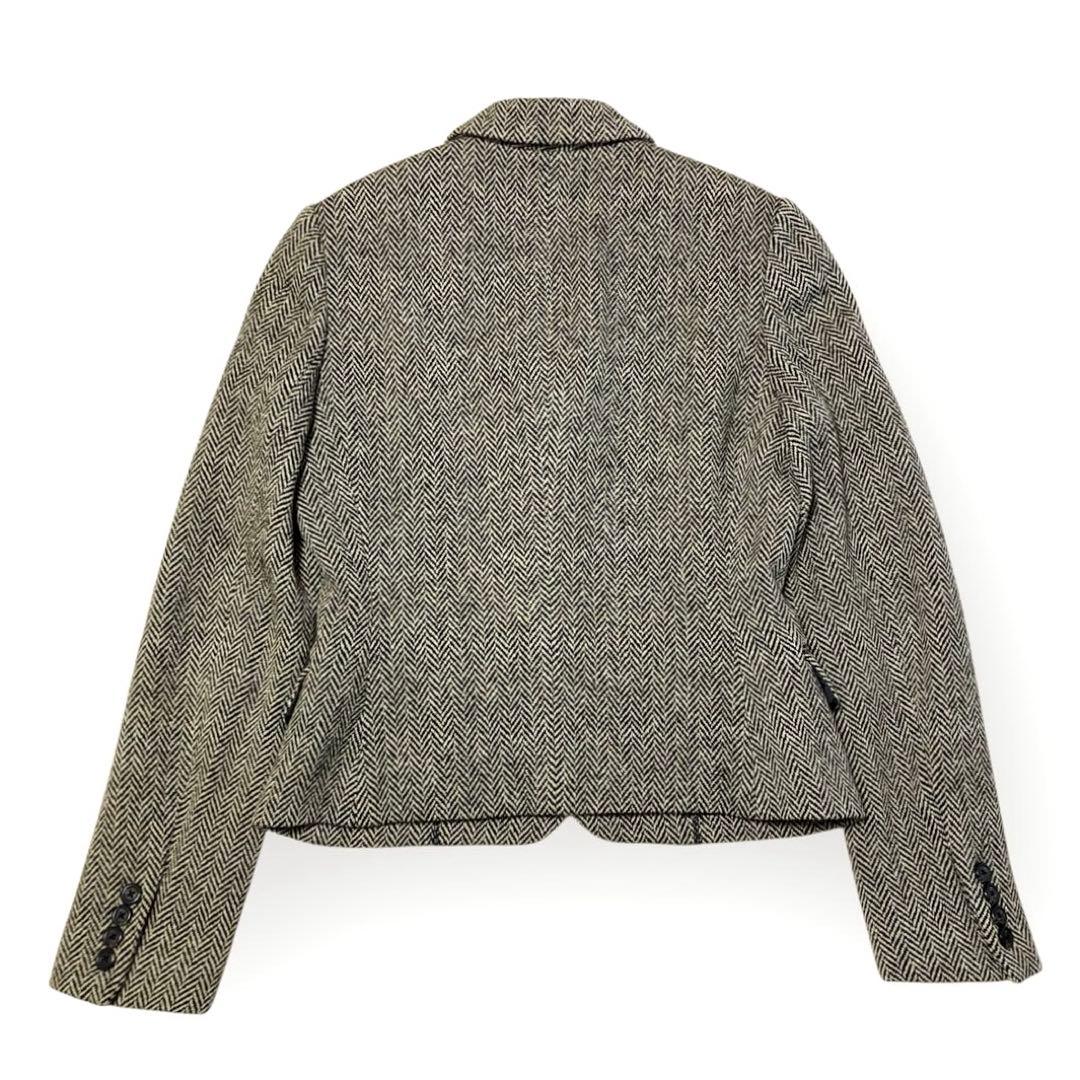 美品 ラルフローレン ヘリンボーン カシミヤツイード テーラードジャケット 黒