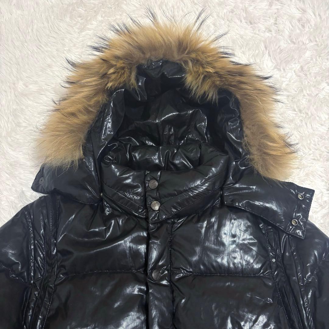 y2k 00s fur down jacket grunge 平成　光沢　お兄系