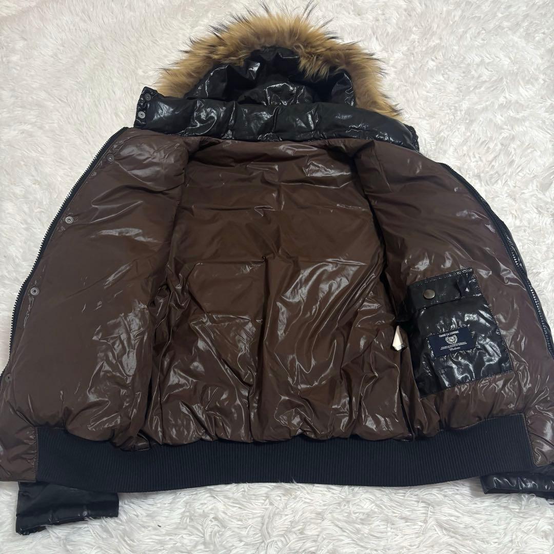 y2k 00s fur down jacket grunge 平成　光沢　お兄系