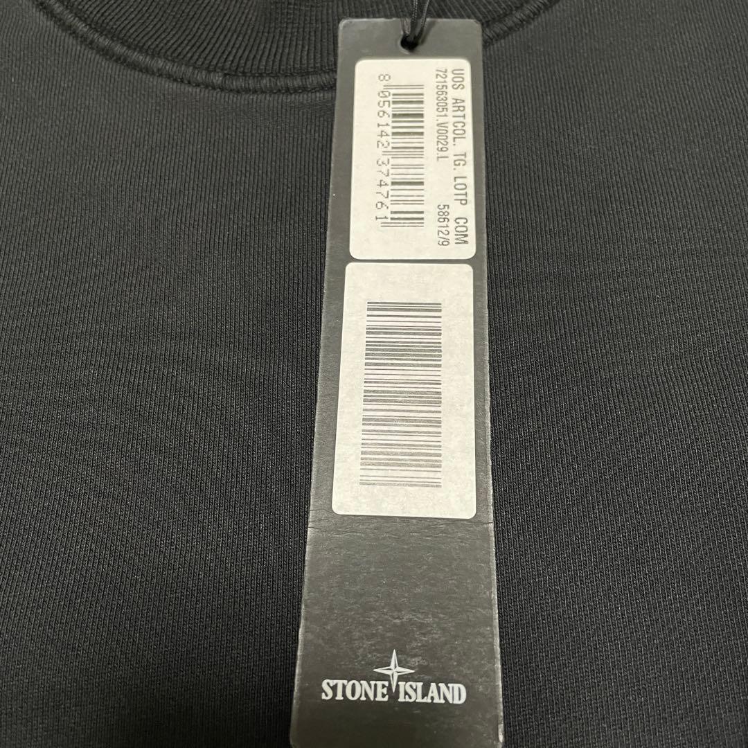 STONE  コットン　クルーネック　トレーナー　ブラック　Lサイズ