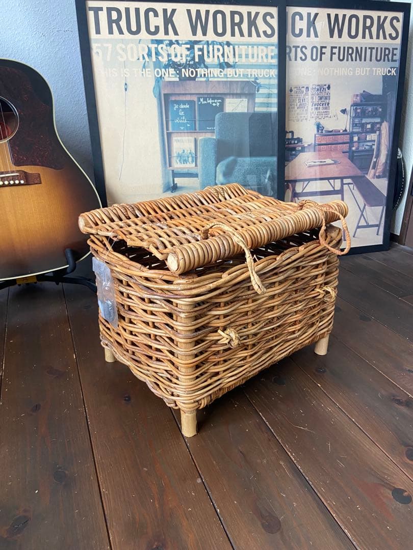 truck furniture バスケット　フタ付きカゴ　トラックファニチャー