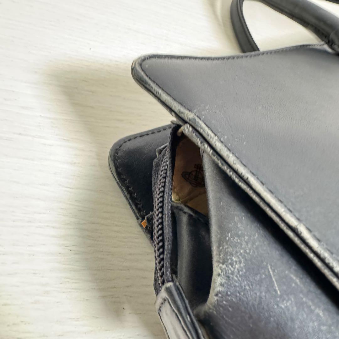 ヴィヴィアンウエストウッド Q18 オーブロゴ レザー ビジネスバッグ ブラック