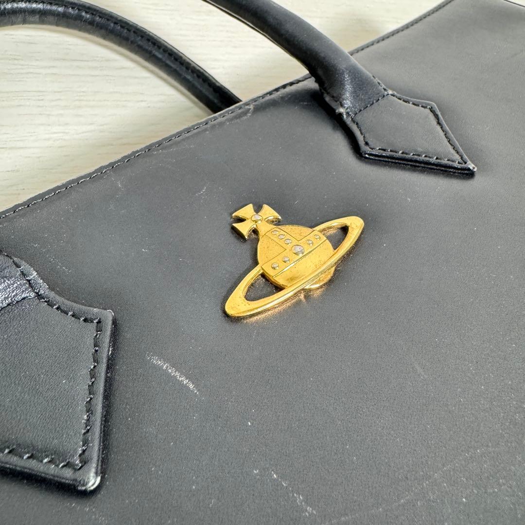 ヴィヴィアンウエストウッド Q18 オーブロゴ レザー ビジネスバッグ ブラック