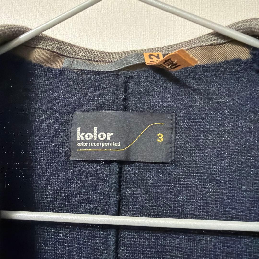 希少【kolor】ビッグシルエット ウール切替テーラードジャケット　3