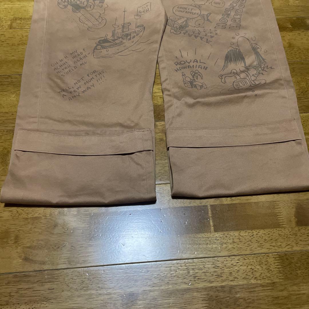 バズリクソンズ エイジング加工 ペイント チノ パンツ ブラウン系 32(中古)