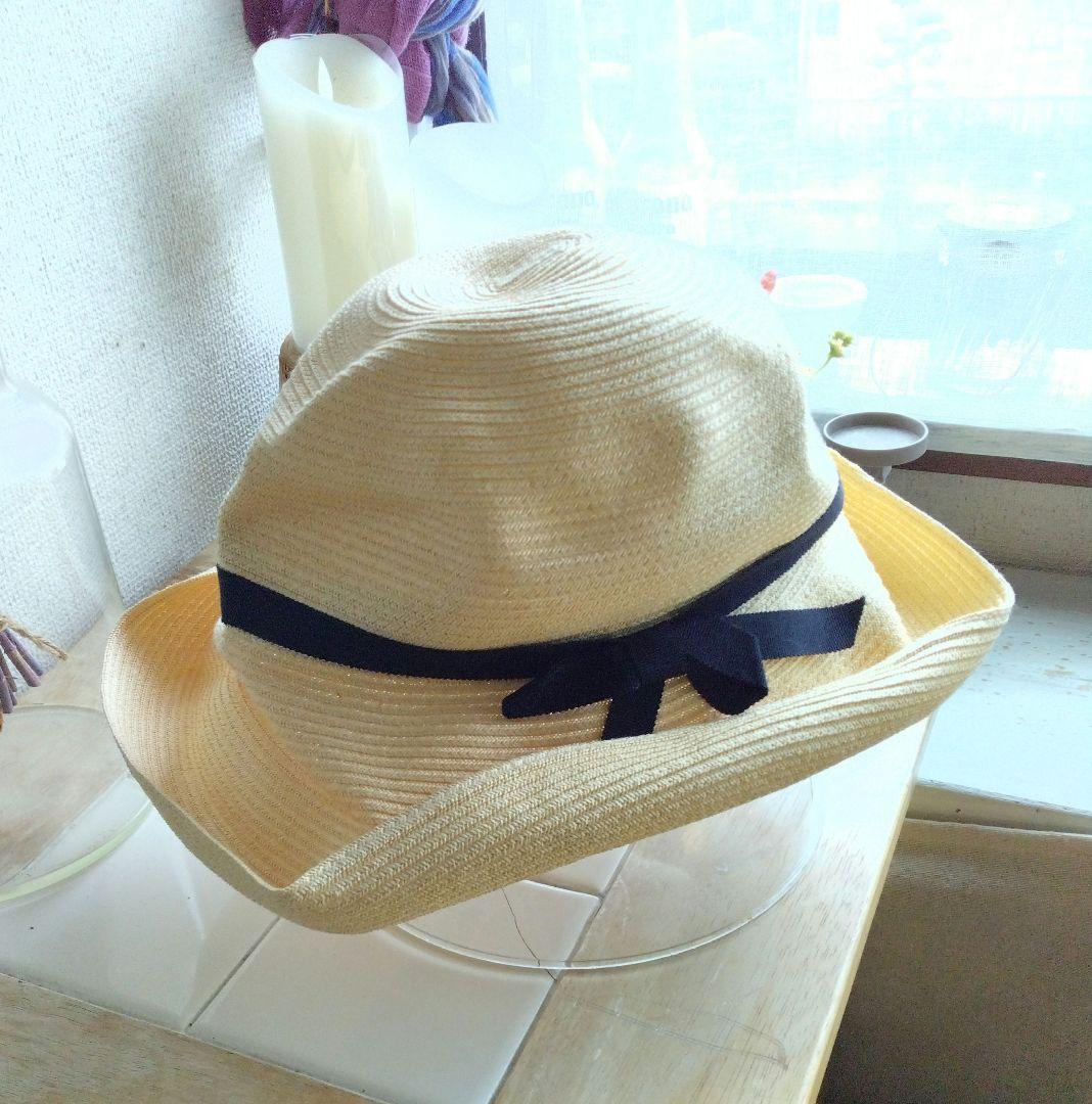 連休特価✾新品未使用　マチュアーハ　ボックスハット　ナチュラル✕黒リボン