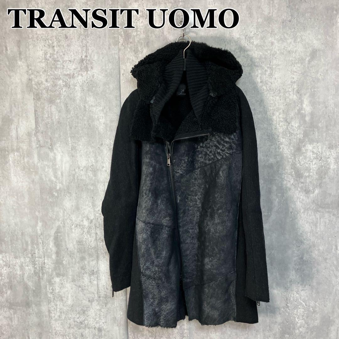 TRANSIT UOMO ニットムートンライダースコート S