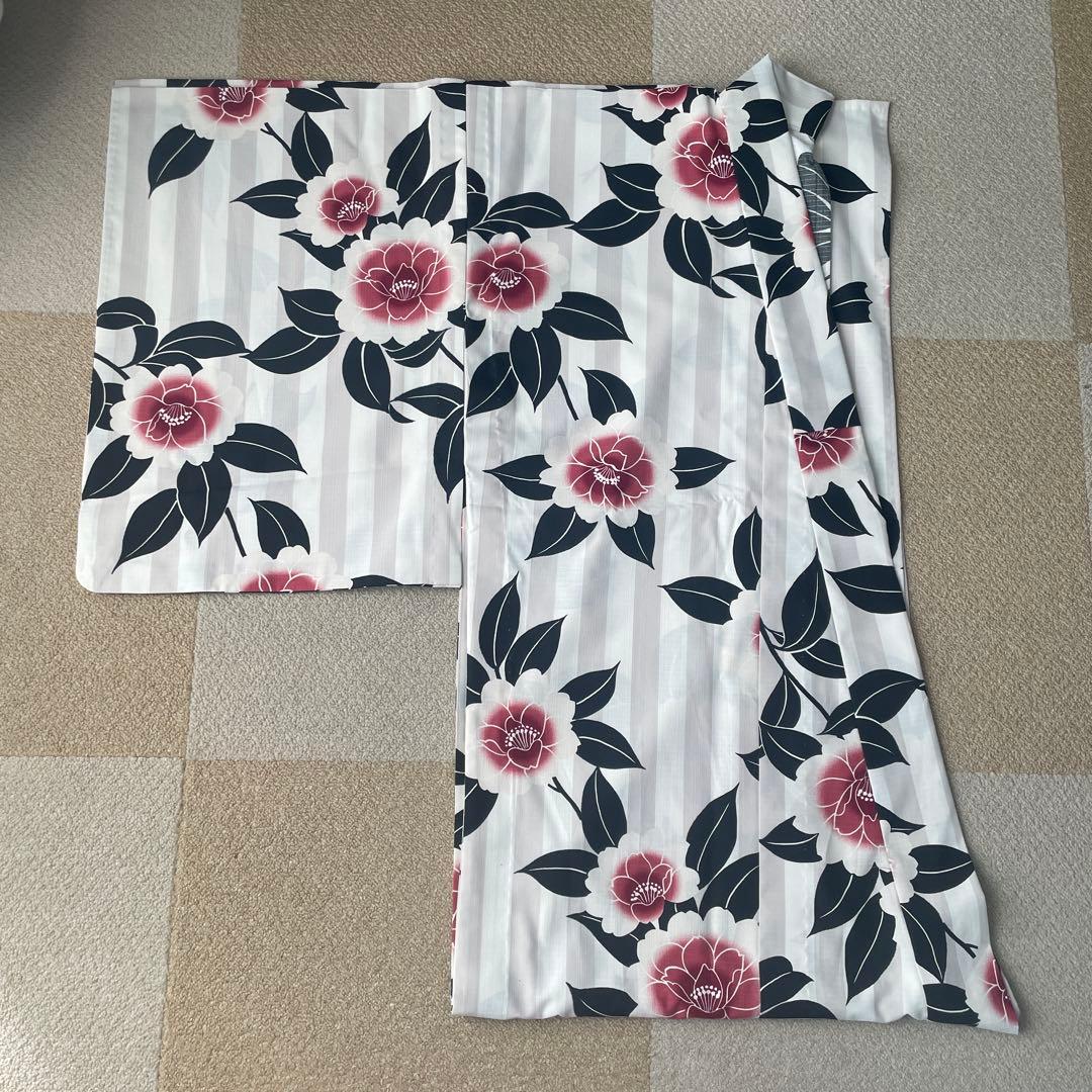 きものやまと キモノバイナデシコ 浴衣　帯　セット　モダン　ストライプ　ボーダー