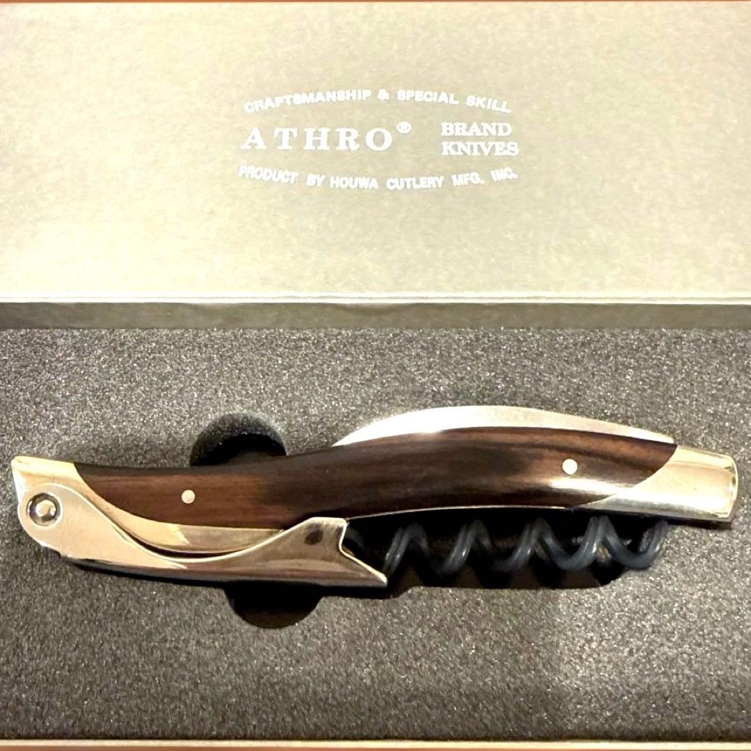 ATHRO アスロソムリエナイフ 左利き用 黒檀ハンドル 日本 製 未使用