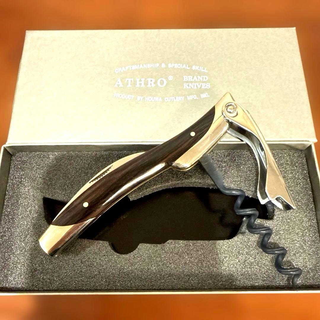ATHRO アスロソムリエナイフ 左利き用 黒檀ハンドル 日本 製 未使用