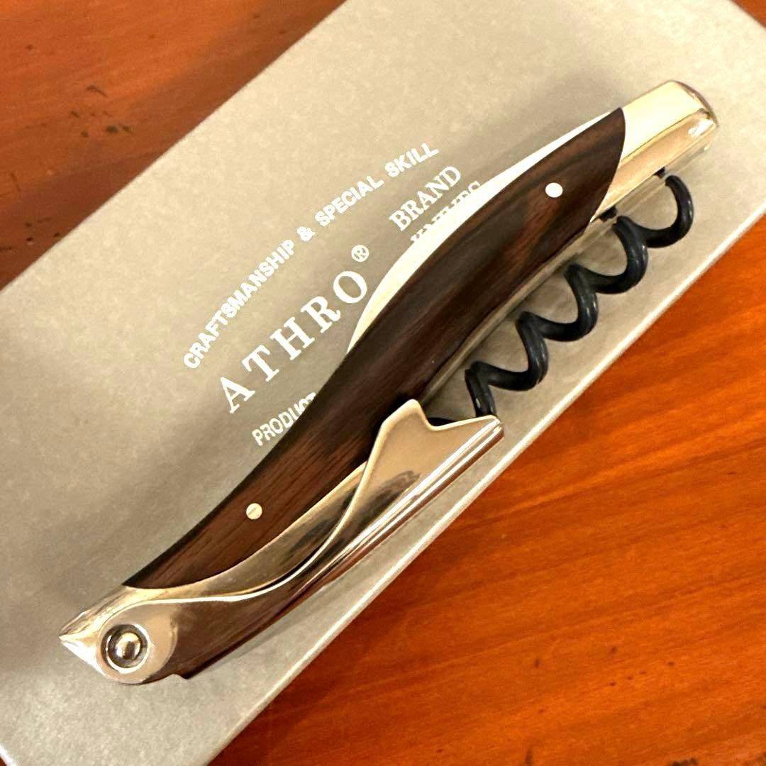 ATHRO アスロソムリエナイフ 左利き用 黒檀ハンドル 日本 製 未使用