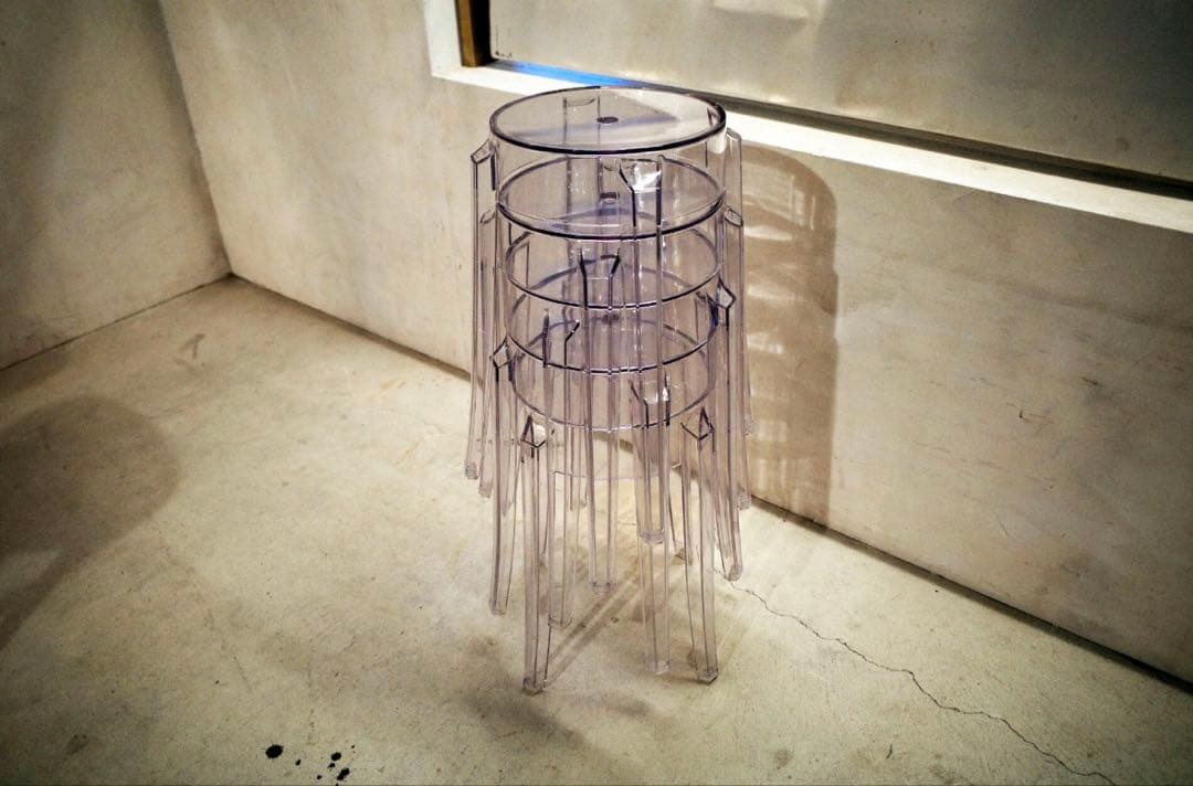 Kartell チャールズゴーストロー 透明 スツール【希少3脚セット】