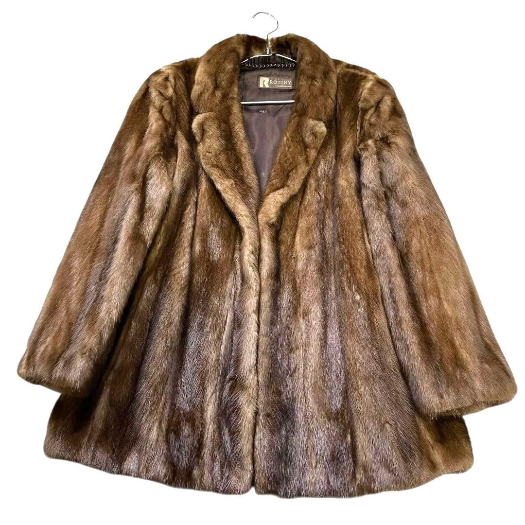 サガミンク デミバフミンク リアルファーコート 毛並み◎ なめし柔らか 13号