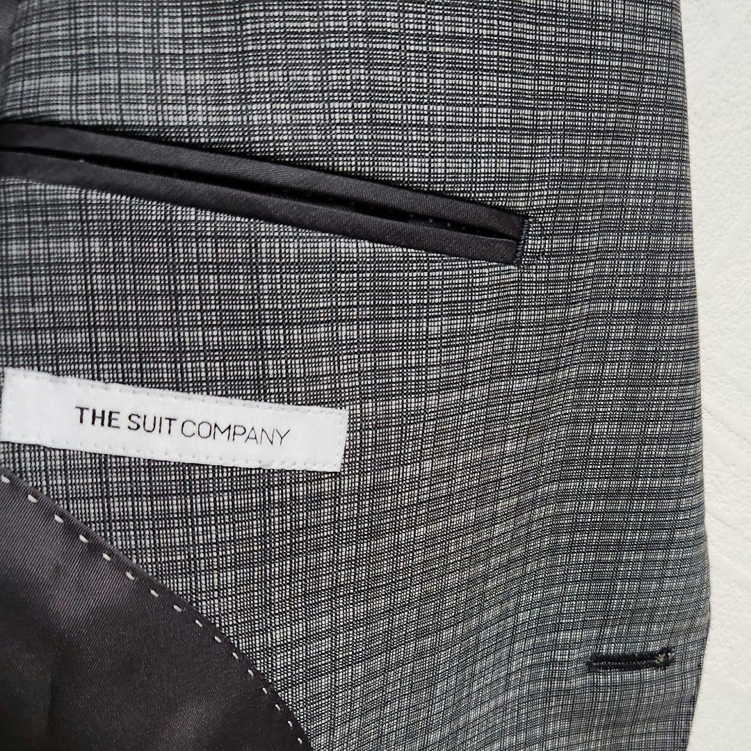 スーツカンパニー　メンズスーツ　スリーピース　グレーチェック　リバーシブルベスト