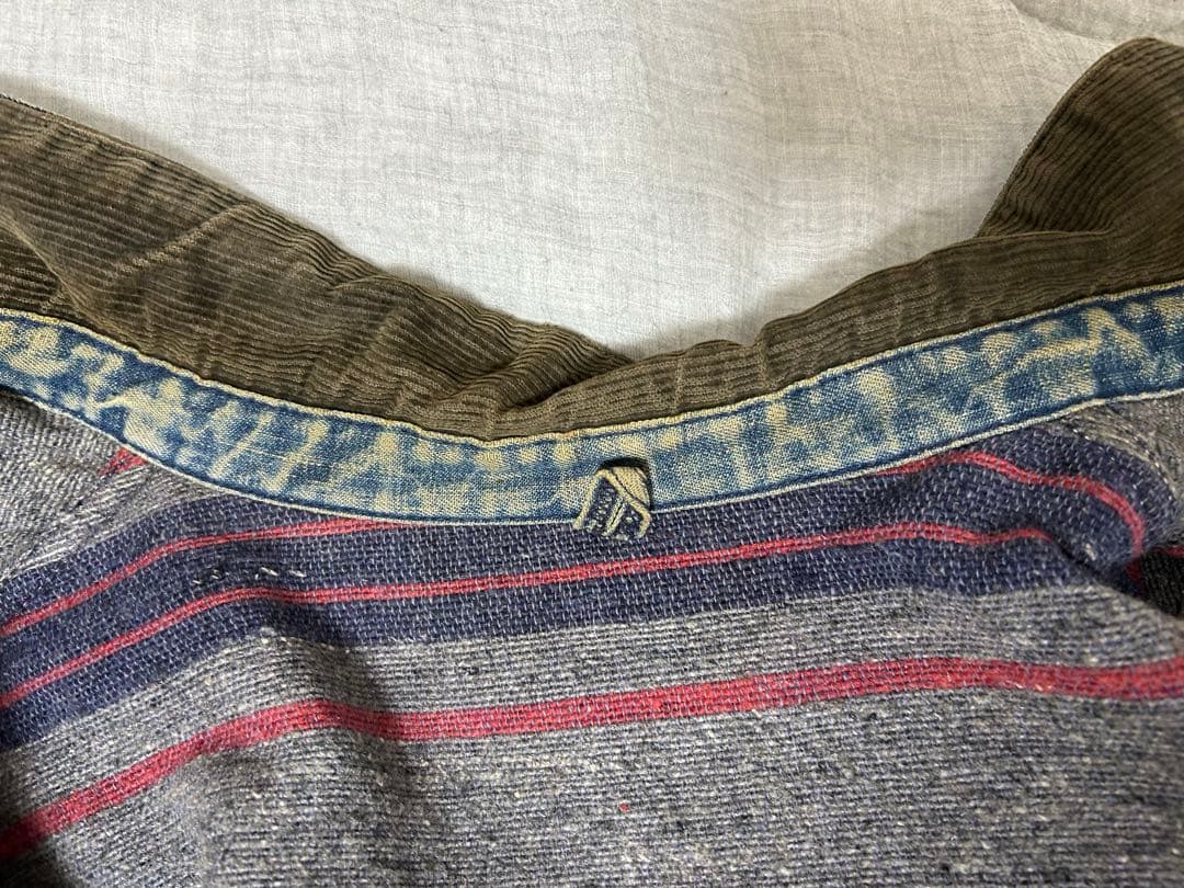 ヴィンテージ　デニムカバーオール コーデュロイ襟付き