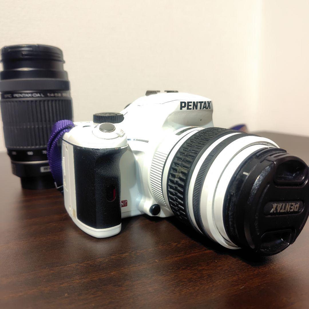 【ホワイト】PENTAX K-x ダブルズームセット ※液晶・ファインダー訳あり