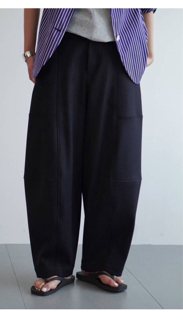 【新品】Curensology T/W ダブルクロスパンツ ネイビー　38サイズ