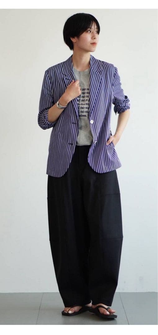 【新品】Curensology T/W ダブルクロスパンツ ネイビー　38サイズ