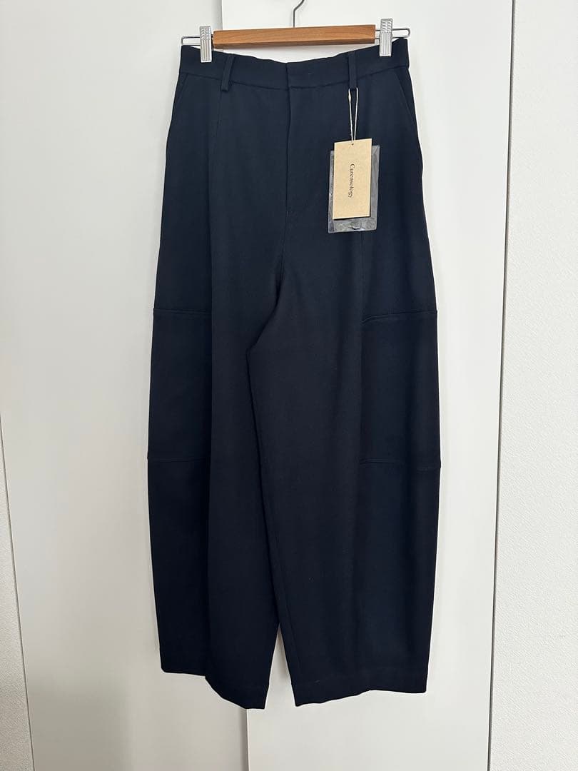 【新品】Curensology T/W ダブルクロスパンツ ネイビー　38サイズ