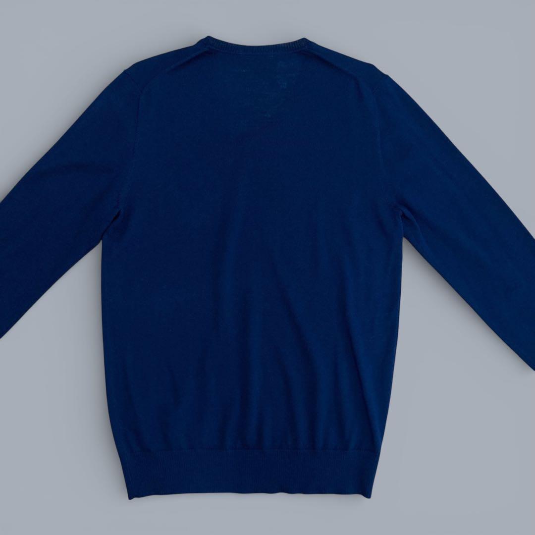 【新品タグ付】BURBERRY BLACK LABEL Vネック ニット 紺 L