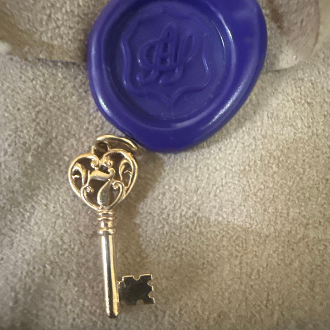 agete K10 ゴールドハート型鍵チャーム 廃盤