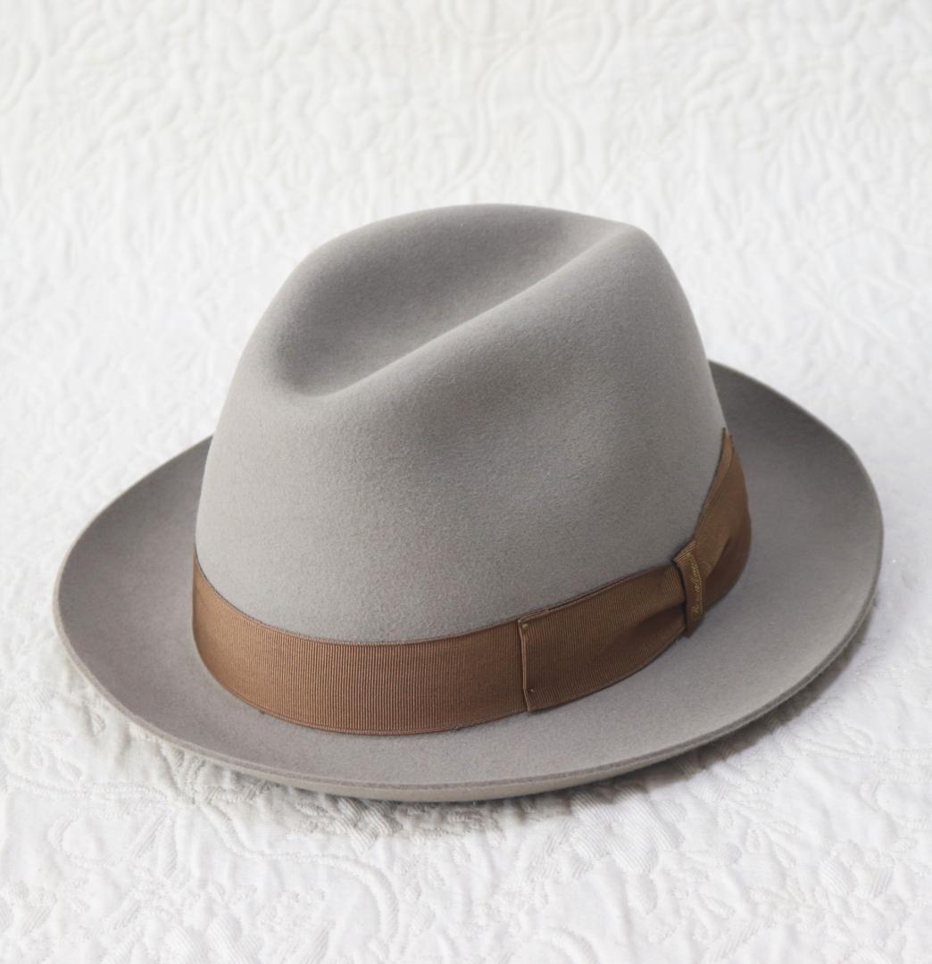 70,400円新品タグ付き【ボルサリーノ】ラビットファー フェルトハット 57