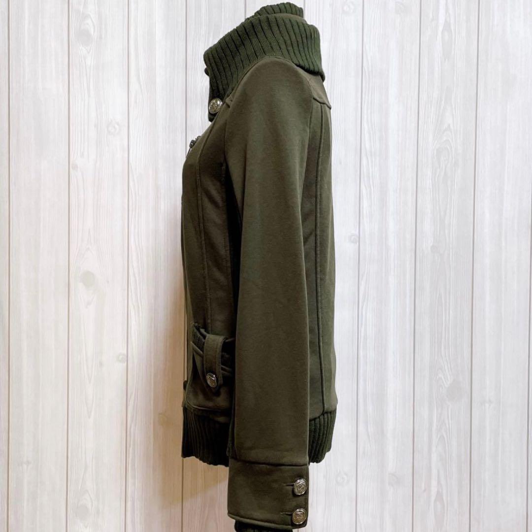ブルゾン ジャケット ニット 深緑 カーキ 平成ギャル y2k グランジ お兄系