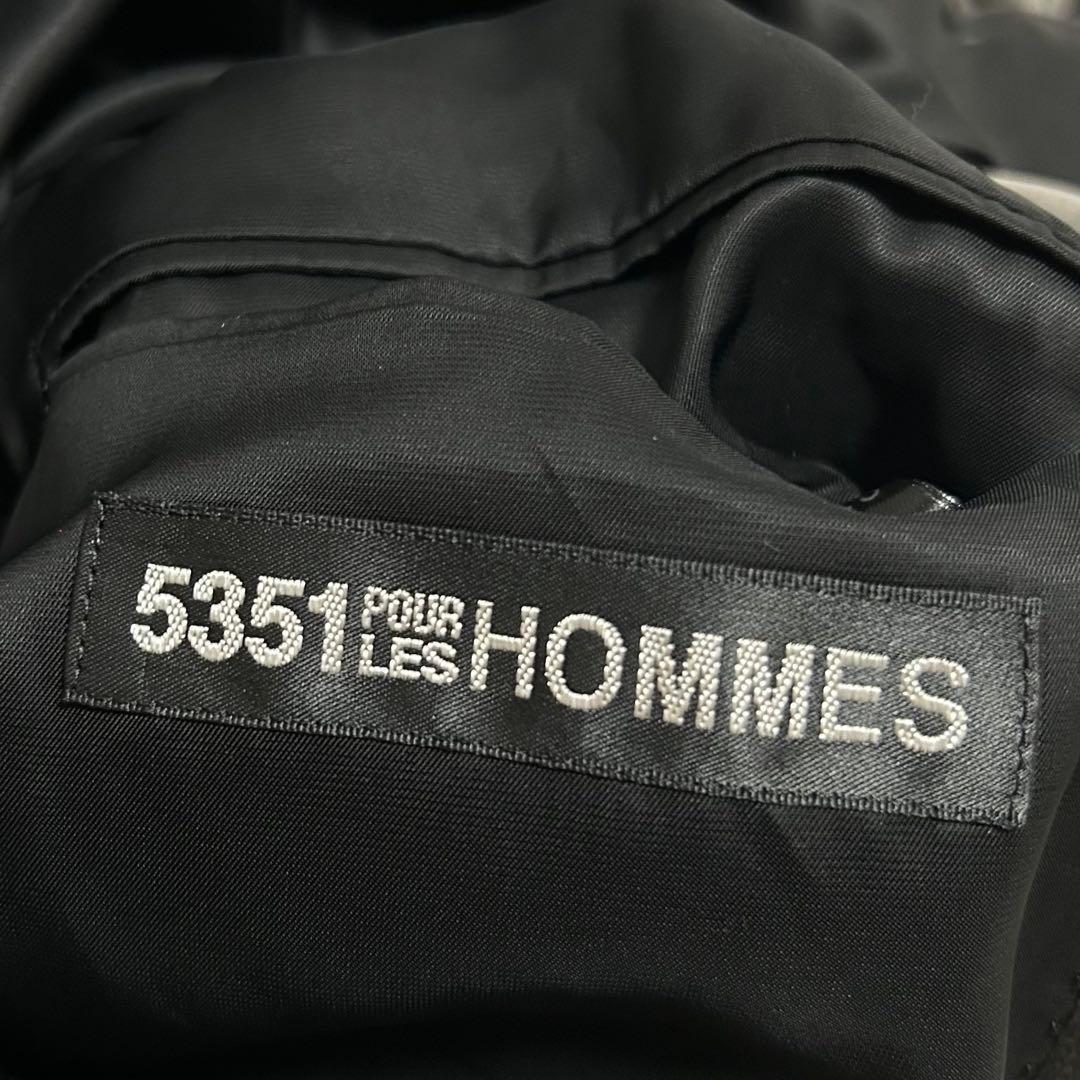 00s 5351 ベロア テーラードジャケット 光沢 ドレープ チャコール 墨