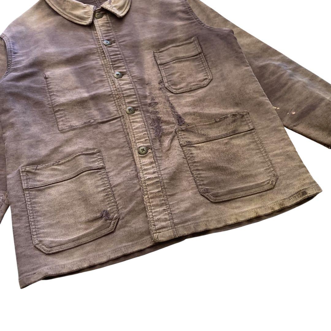 〜70sヴィンテージ モンサンミッシェル ブラックモールスキンジャケットフレンチ