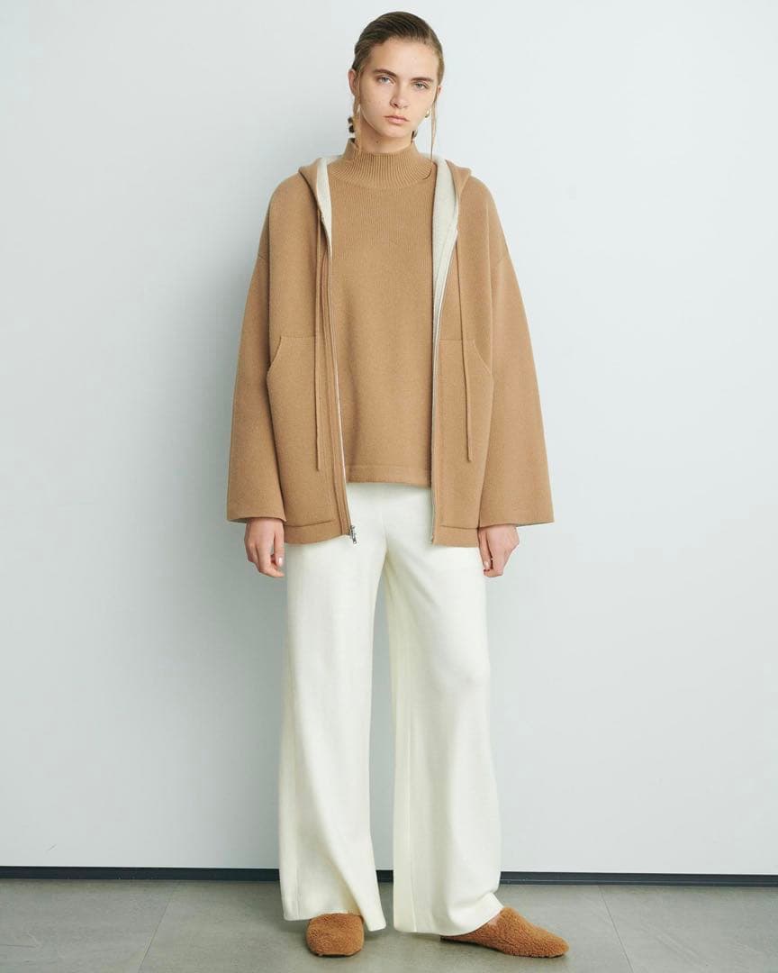 完売品 美品Theory セオリー ダブルフェイスニットフーディー カシミヤ混