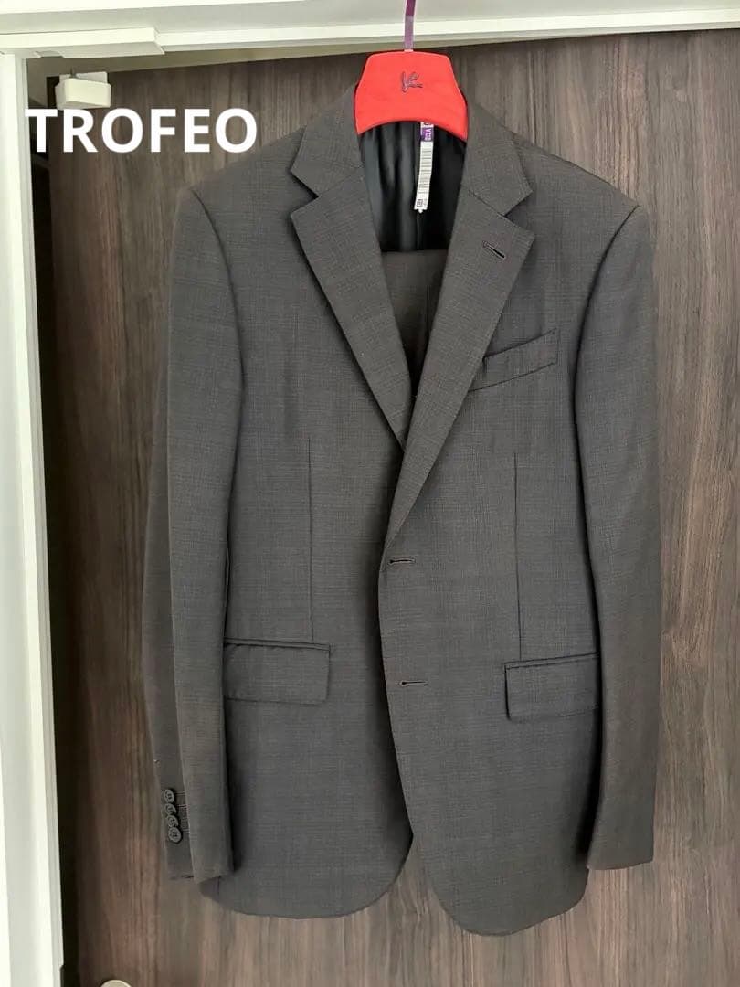 ゼニア　スーツ　チャコールグレー