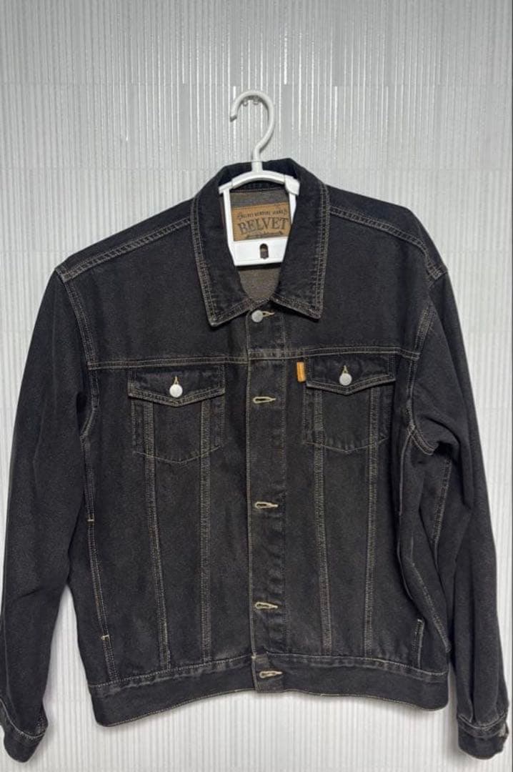 完売品 BELVET Washed Black Denim Jacket