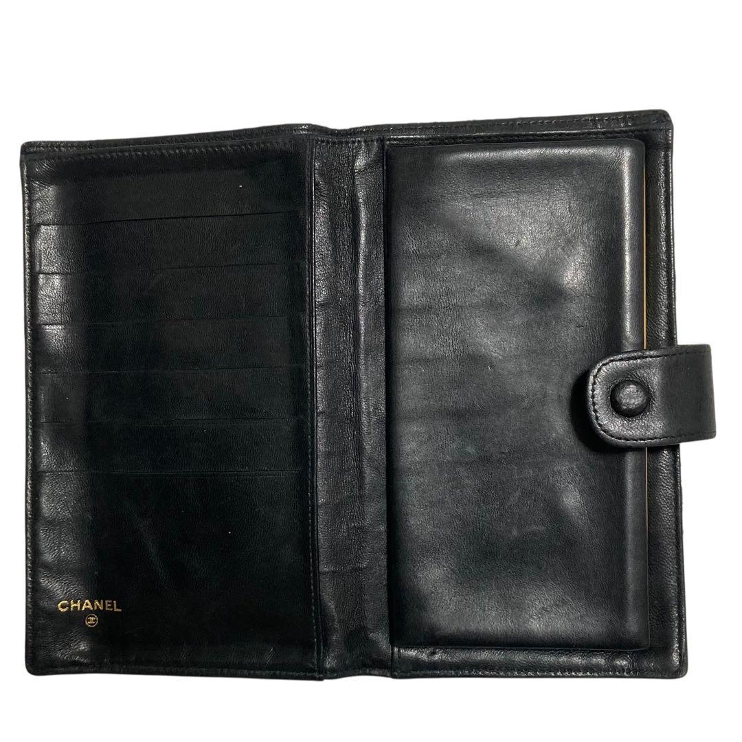 CHANEL 　ガマ口　長財布　ウォレット　ココマーク　ブラック黒　小銭入れ