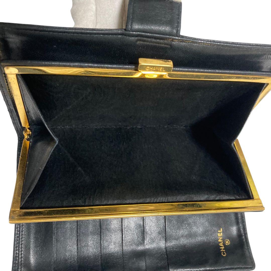CHANEL 　ガマ口　長財布　ウォレット　ココマーク　ブラック黒　小銭入れ