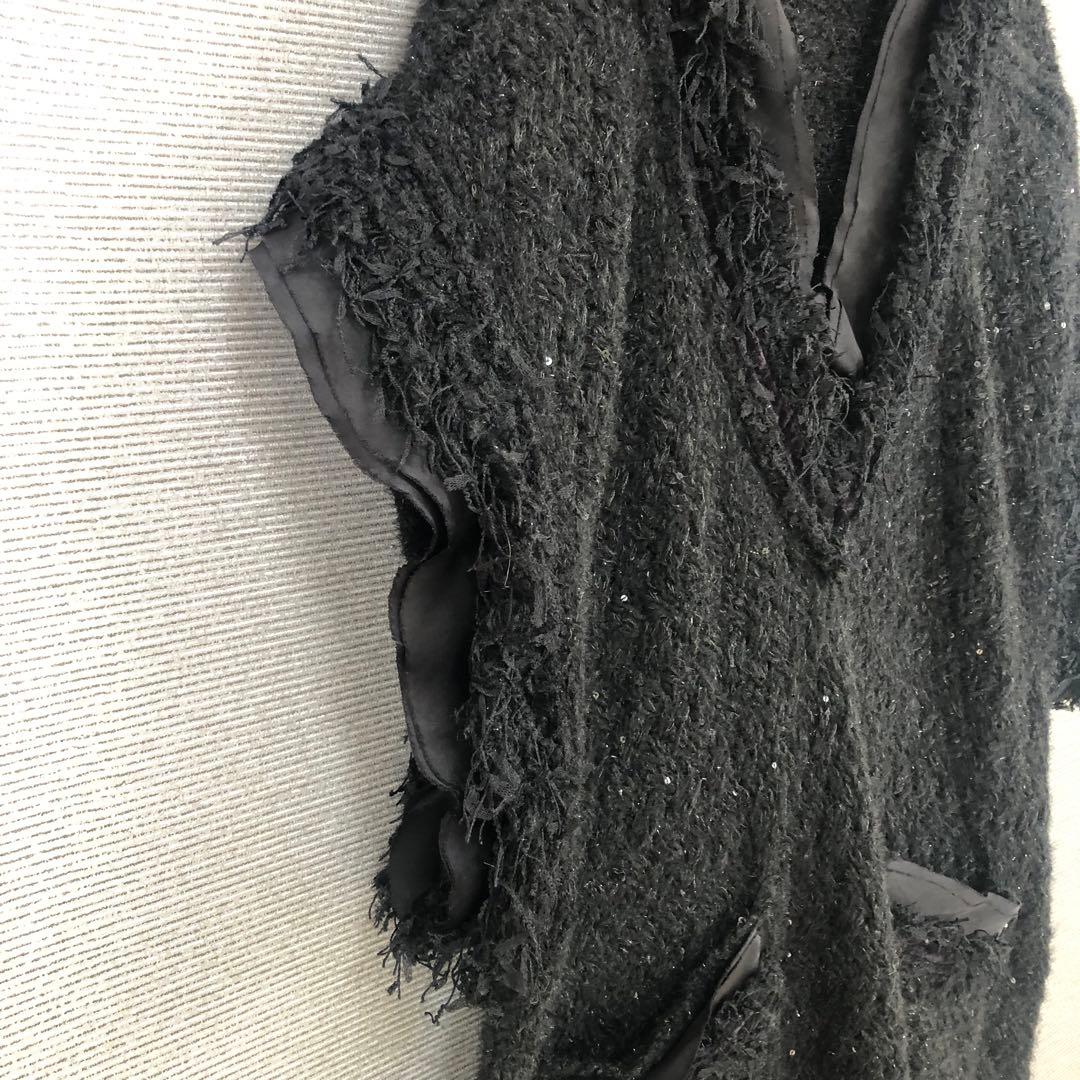 Curensology エトワールニットツイードベスト F ブラック