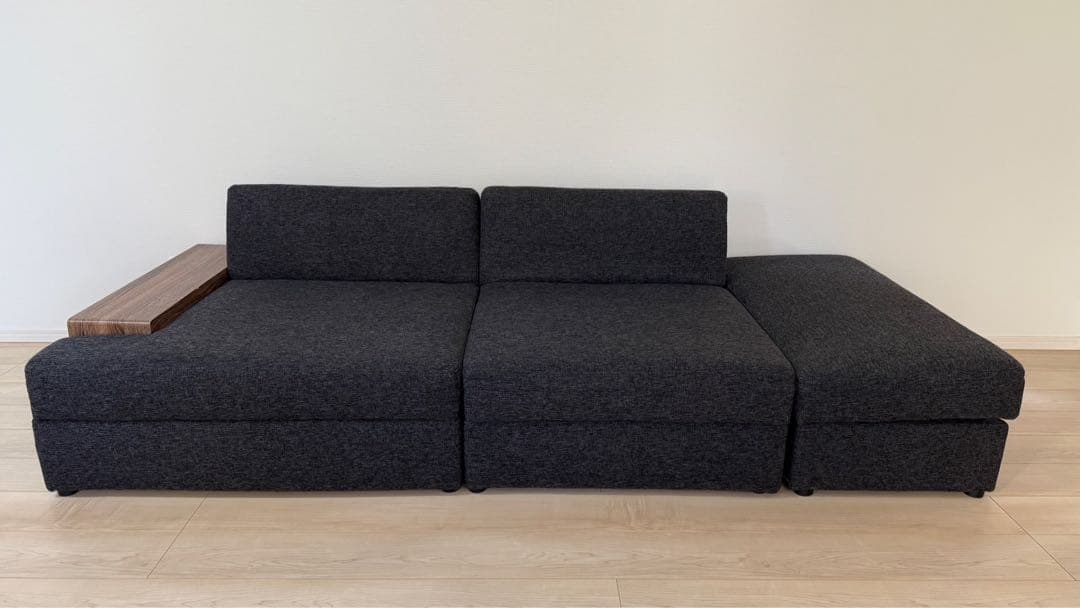 LOWYA ロウヤ ソファ リクライニング 座面下収納 3人掛け ベッド グレー