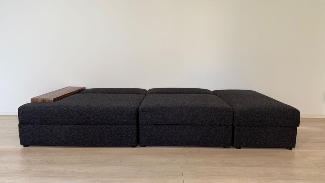 LOWYA ロウヤ ソファ リクライニング 座面下収納 3人掛け ベッド グレー