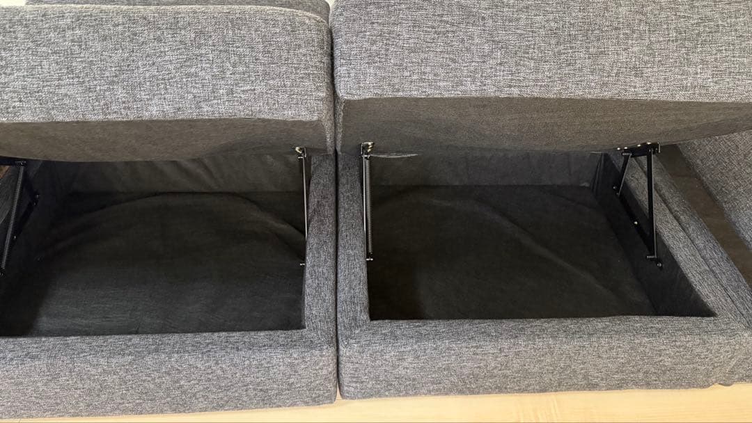 LOWYA ロウヤ ソファ リクライニング 座面下収納 3人掛け ベッド グレー