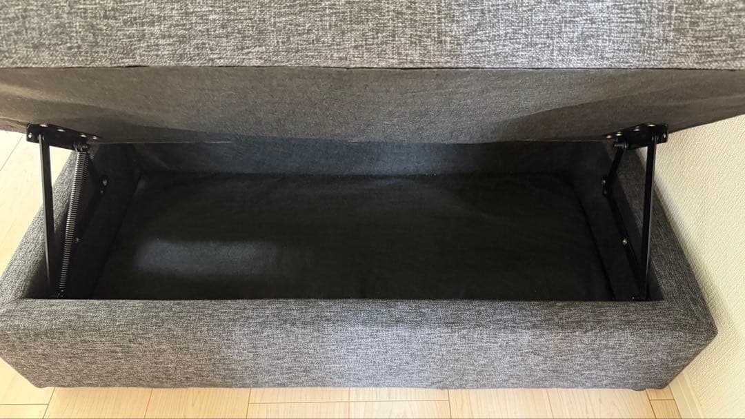 LOWYA ロウヤ ソファ リクライニング 座面下収納 3人掛け ベッド グレー