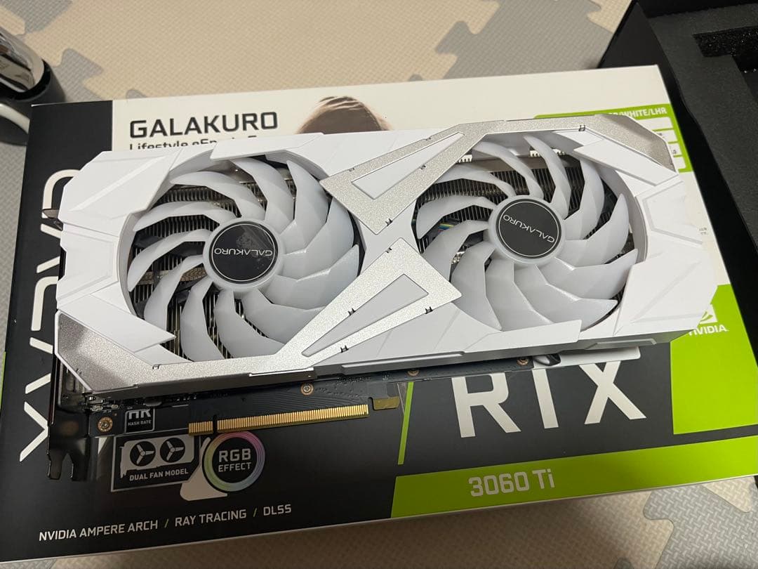グラフィックボード・グラボ・ビデオカード GALAKURO RTX 3060 Ti EX White LHR
