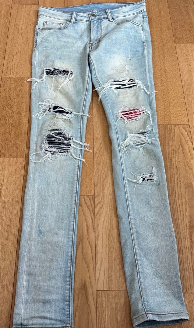 mnml ミニマル　ペイズリーストレッチスキニーデニム 30インチ　正規品