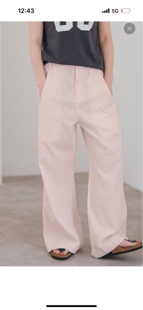 【新品タグ付き】Spick & Span ピンク ワイドパンツ カラーチノパン