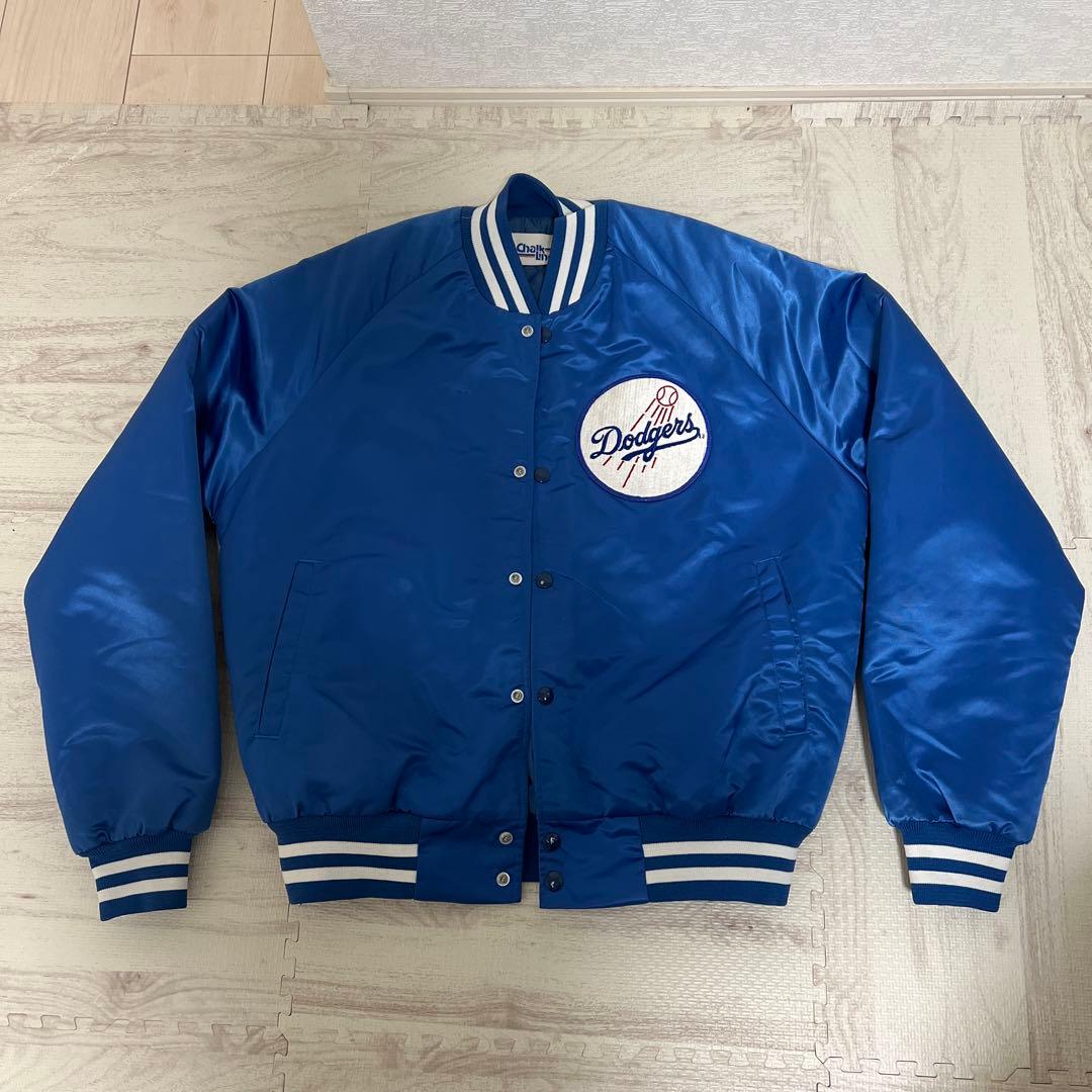 90sUSA製ドジャース　chalk lainスタジャン　ワッペン刺繍