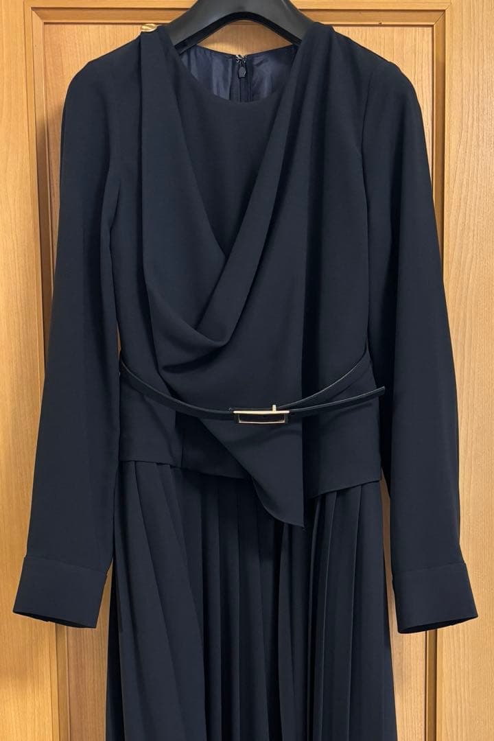 ピンキー&ダイアン◆[冨張愛コラボ] ドレーププリールワンピース ネイビー 38